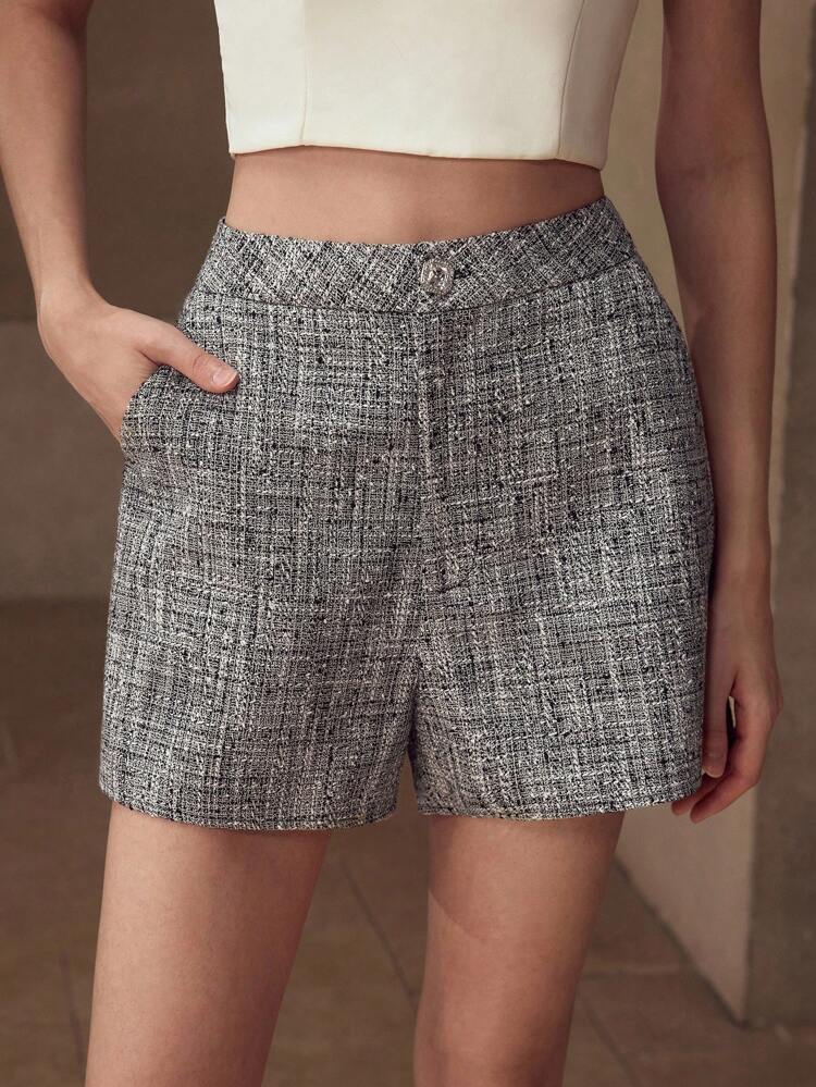 TWEED SLANT POCKET SHORTS