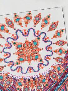 Swim Vcay 女士全身印花交叉后背比基尼套装和沙滩毯泳衣，夏季海滩 - 彩色 - 查看 4