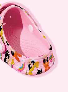 THE POWERPUFF GIRLS X SHEIN 可爱花朵、泡泡、毛茛图案粉色女童花园拖鞋，透气速干儿童水鞋，轻便耐用EVA材质，花朵、泡泡、毛茛图案，适合室内、浴室、游乐场、游泳池、海滩等场所穿着，Y2K - 粉色 - 查看 7