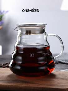 1pc Coffee Server For Pour Over Coffee Maker, Glass Coffee Carafe, Cloud Shape Clear Coffee Pot With Lid School Supplies - White - View 16