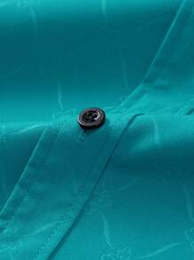 Manfinity Mode 男士纽扣长袖修身商务正装衬衫，长袖男士衬衫，秋季 - 薄荷藍 - 查看 5