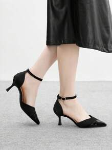 CUCCOO BIZCHIC 女士时尚黑色尖头镂空高跟鞋 - 黑色 - 查看 5