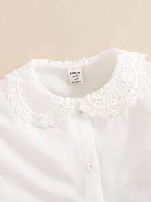 青少年女孩开学第一天，三年级女孩衬衫，青少年女孩白衬衫 - 白色 - 查看 6