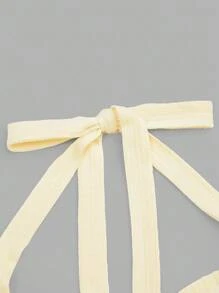 Sweetra 优雅露肩紧身露背复古性感海星金属装饰细肩带紧身连衣裙，女式夏季新款腰部褶皱修身蛋糕裙短款无袖迷你连衣裙 - 黃色 - 查看 4