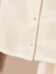 Franclia Autumn And Winter Women's Fashionable And Elegant Pure White Round Neck Long Sleeve Button Jacket And Half Skirt Two-Piece Suit, Autumn And Winter Women's Clothing,Women's Winter Jacke,Women's Winter Clothes,Winter Set ,Wedding Guest Dress For Women,Going Out Outfit - White - View 5