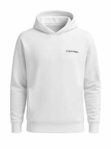 Calvin Klein Men's Casual Loose Fit Hooded Sweatshirt - White - View 4
