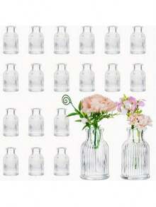 A Set Of 6/12 Glass Vases, Vintage Decorative Centerpiece, Vintage Bottle Tabletop Decoration, Used For Weddings, Receptions, Home Decor, Holiday Party Decoration - A color - View 2