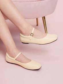 CUCCOO DOLLMOD Women's Cute Flat Dance Shoes - Beige - View 3