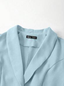 EMERY ROSE Women's Button-Up 3/4 Sleeve Casual Blazer For Home, Outdoor - Sky Blue - View 5