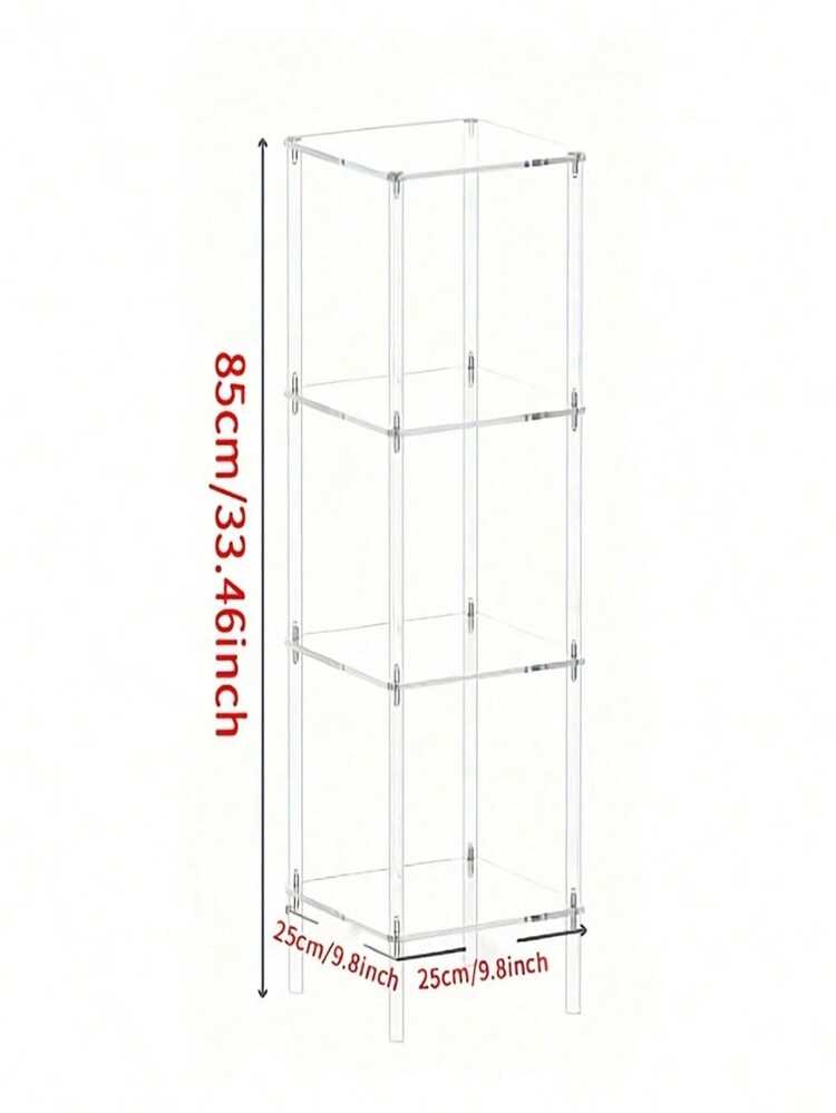 SHEIN 4/5/6 层亚克力透明书架，垂直独立式角落储物架，适用于客厅、卧室、浴室、小空间 - 彩色 - 查看 11