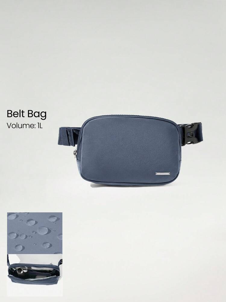 1L Zipper Everywhere Belt Bag Water Repellent Waist Crossbody Bags With Adjustable Strap Fall Winter