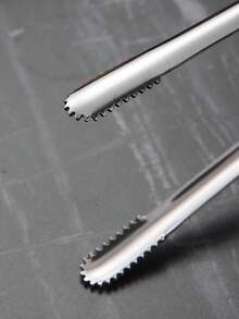 1pc Stainless Steel Chopsticks Clip, Korean Style 304 Stainless Steel Chopsticks Clip, Bar Long Sawtooth Ice Clip, Barbecue Clip, Ice Clip, Home Bbq Food Clip, Bread Clip, Grill Clip, Kitchen, Christmas Gift Back To School,School Supplies - Silver - View 6