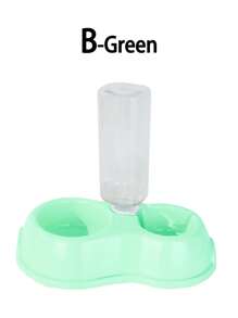 Double Bowl Pet Feeder With Water Dispenser - Plastic Cat & Dog Food Dish Set, Pastel Portable Design, Leak-Proof - Multicolor - View 17