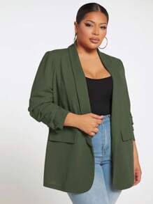 SHEIN Tall CURVE Große Größen Lässig & Büro einfarbiger Blazer