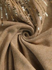 Juhart 女士纯色串珠休闲套头衫 - 駝色 - 查看 7