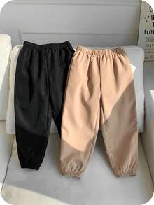 SHEIN 两件套男童休闲舒适多功能加厚保暖冬季裤装，黑色和卡其色秋季款 - 彩色 - 查看 6