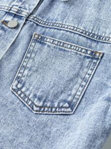 Sparklyn 少女休闲时尚复古个性四季皆宜水洗牛仔外套，休闲运动风，2025秋冬新款，适合日常穿着，学院风、街头风、休闲风、可爱风、复古风、千禧年代风、流行风、波西米亚风、秋季街头风