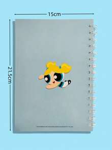 THE POWERPUFF GIRLS X SHEIN Bubbles Pattern Notebook - A5 Blank Notebook,Art Journal For Drawing, Anime Journal, Kawaii School Supplies - Multicolor - View 2