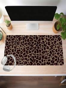 SHEIN 1 件豹纹桌垫现代艺术大鼠标垫办公桌配件橡胶底座带缝边防滑键盘垫适用于办公室家用电脑可作为送给男士女士朋友的礼物返校 - 彩色 - 查看 5