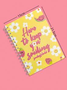 SmileyWorld® | SHEIN Floral Print Notebook - Blank Notebook For Drawing & Journaling,Vintage Retro Notebook, Unlined Diary For Artists - Multicolor - View 5