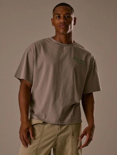  Musero' Slogan Boxy Oversized T-Shirt Spring Summer Casual