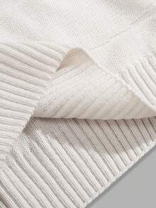 EURMUSE Men Rib Knit Crew Neck FW Fashion Regular Sweater - White - View 5