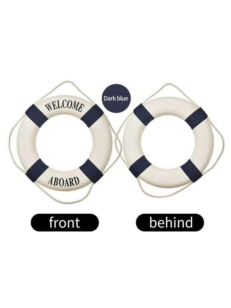 1件地中海风格装饰工艺品，泡沫材质，可壁挂，可作救生圈（红色、蓝色、多种尺寸可选），生日毕业最佳礼物。 - 白藍 - 查看 7