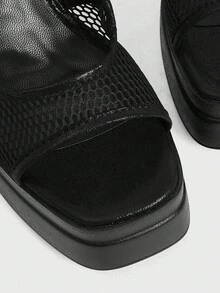 Sugerpunk Women's Fashion Waterproof Platform High Heel Sandals, Summer - Black - View 10