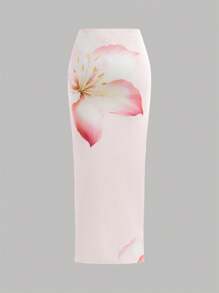 SHEIN 青少年女孩扎染花卉印花修身休闲舒适背心和迷你裙套装