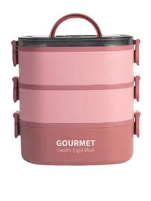 SHEIN 800/1400/2000 Milliliter Multi-Color Bento Box Set, Reusable, Leak-Proof Bento Box With Three Layers, No BPA Lunch Box, Insulated Bento Box, School Bento Box, Office Lunch Box, Travel Bento Box, Stackable, For Microwave, Dishwasher, And Refrigerator, Bento Box - Multicolor - View 14