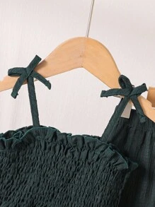 SHEIN 女婴梭织背心和裤子套装