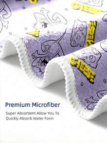 TOM & JERRY X SHEIN Cartoon Pattern Ultra-Soft Beach Towel - Premium Microfiber Travel Must-Have, Super Absorbent, Multi-Use For Seaside, Bath & Pet Care