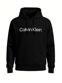 Calvin Klein Men's Drop Shoulder Long Sleeve Pocket Drawstring Hooded Sweatshirt - Black - View 4