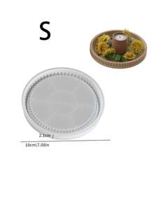 圆形泡泡珠托盘收纳盒，环氧树脂模具，DIY香味石膏板，硅胶模具，返校 - 白色 - 查看 4