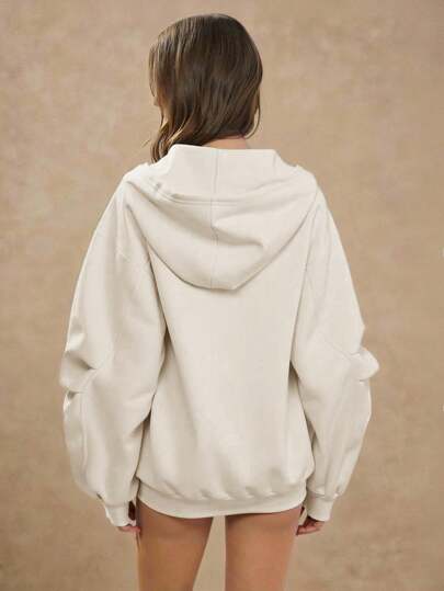 WESTFADE Áo hoodie dài tay có khóa kéo cỡ lớn mùa hè