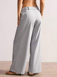 SHEIN Mujeres, primavera, verano, longitud capri, ajuste regular, pliegue, bolsillos, cómodo, tela natural, relajado, viaje, vacaciones, casual, diario