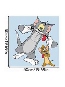 TOM & JERRY X SHEIN Bộ vỏ gối có thể tháo rời dùng làm vỏ gối ngủ/tựa lưng/trang trí, phụ kiện giường ngủ trong phòng ký túc xá (chỉ có vỏ vuông, không có ruột) - Màu xanh nhạt - Xem 12