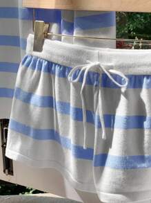 Comfortcana Women's Autumn New Striped Knit Two Pieces Set Blue And White Striped Set Comfy Set,Fall - Blue and White - View 6