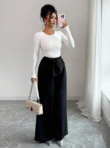 Modelyn Fashionable & Versatile New Bowknot Women's Pants Fall Cloth For Women