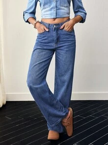 Women's Casual Denim Pants, Stylish For Summer - Medium Wash - View 4