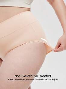 LUVLETTE Plus 3-Pack Cotton High Waist Briefs Women Underwear Panties Set-Pastel Color