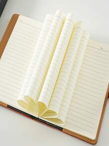 SHEIN 1PC Embossed Heart Lock Design Notebook, Suitable For Daily Diary, Men/Women Work And Travel Memo Password Notebook, With Lock And Key School Supplies, Back To School - A5 - View 2
