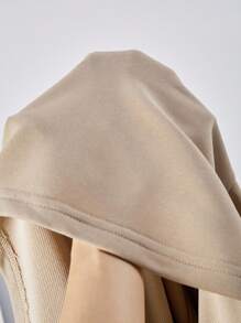 3件套女童休闲连帽衫套装 - 白色字母印花连帽衫，简约吊带，卡其色工装裤。适合上学、旅行、通勤。可搭配夹克、背心。 - 卡其色 - 查看 8