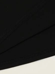 EMERY ROSE 女式夏季美杜莎和英仙座头像印花圆领短袖简约休闲日常黑色T恤上衣 - 黑色 - 查看 6