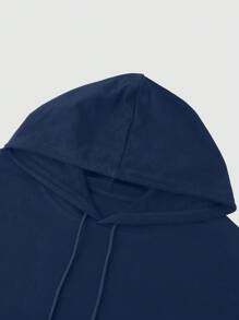 100% Felpa con cappuccio in cotone da uomo con stampa di orso e coulisse