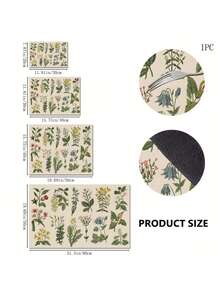 SHEIN 1 Stück Kräuter bedruckter Abtropfmatte, saugfähige Arbeitsplatte Matte für Küche, Badezimmer Waschtisch Abtropfmatte, Wasserdurchlässige Matte für Wasserhahn, Toilettenhocker Untersetzer, Toilette Spritzschutz Matte, Küchen- und Badezimmer Zubehör, geeignet als Abtropfmatte für Küche, Spüle, Tisch, Kaffeemaschine Tropfschale