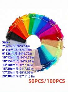 10/50/100PCS, Organza Gift Packaging Bags, Gold Organza Candy Bags, Christmas Colorful Multi-Color Gift Packaging Bags Table Supplies, Lavender Spice Packaging Bags, Christmas Home Supplies, Festival Wedding Party Favor Packaging Supplies - Multicolor - View 30