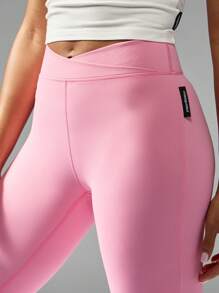 Missguided x Playboy Quần bó tập thể dục cạp cao định hình cơ thể Quần bó liền mạch siêu mềm Quần bó tập yoga thể thao thiết kế nâng mông có nếp gấp - Hồng - Xem 6