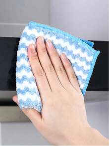 1 pieza Paño de cocina de felpa coral de color aleatorio, para cocina, baño, hogar, proveedores de artículos del hogar - Rosa - Ver 8