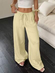 Flirla 女士纯色时尚长裤，适合夏季